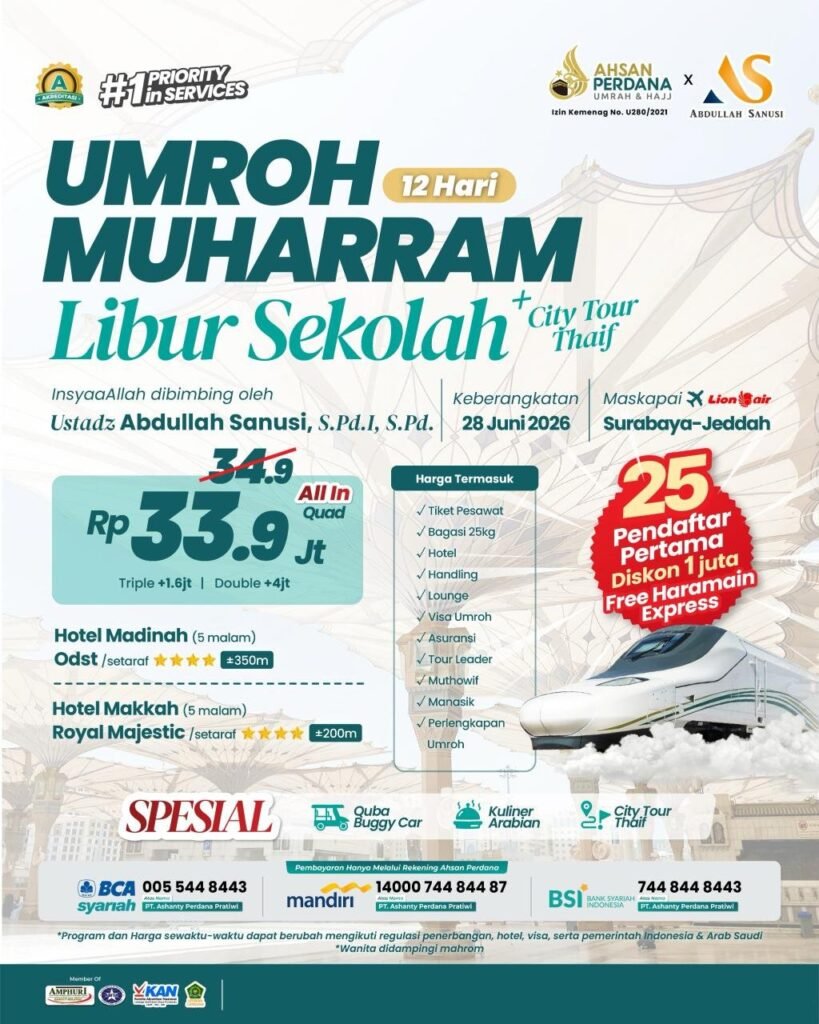 Umroh Sunnah Juni 2026 Liburan Sekolah